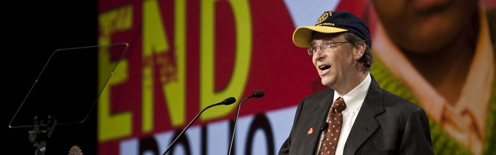 Bill Gates berättar om varför han väljer att samarbeta med just Rotary för att utrota polio.